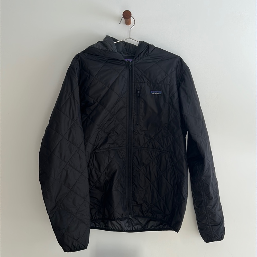 Patagonia Nylon Quilted Zip Up Hooded Jacket